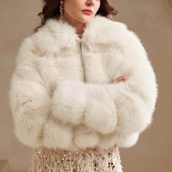Elegant Women's Casual Faux Fur Coat - Picture 6 of 8